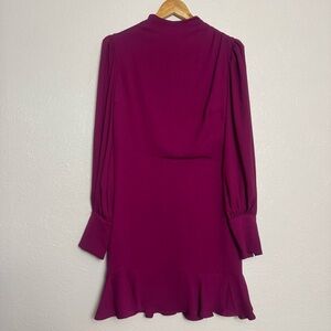 Express Pink Ruffled Tiered High Neck Dress
